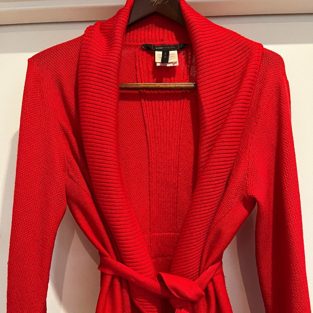 BCBGMaxAzria Women's Large Red Cardigan Sweater